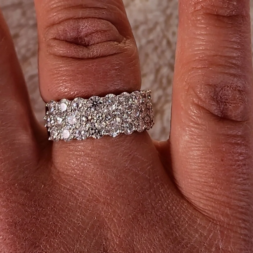 New Certified 2.8 ctw. Brilliant Cut Diamond Moissanite women's ring size 8